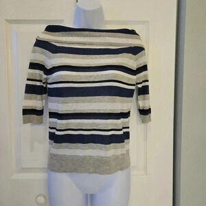 One Grey Day 3/4 sleeve key hole back on/off shoulder lightweight sweater SZ XS